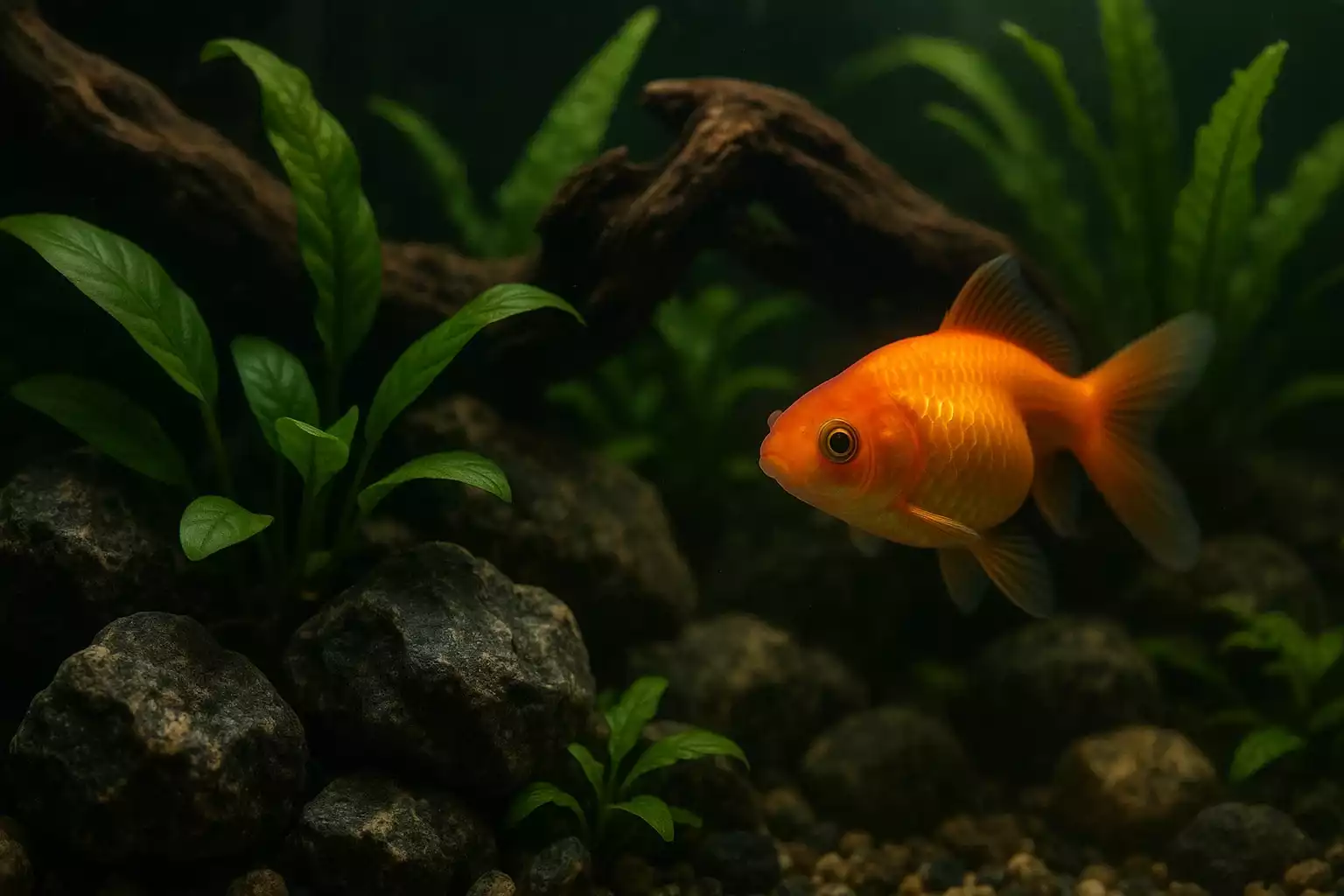 Poissons adaptés à l’aquarium d’eau froide : poissons rouges, danios et tanichthys.