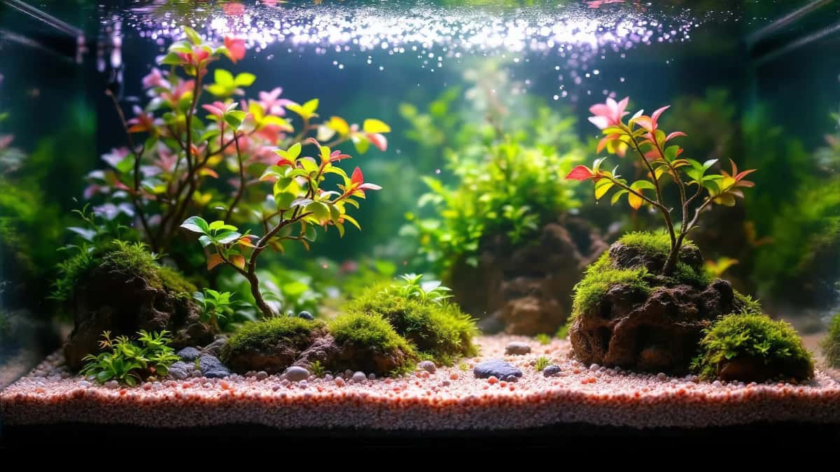 Aquarium en Mars : la mousse de Java s’épanouit sur la souche